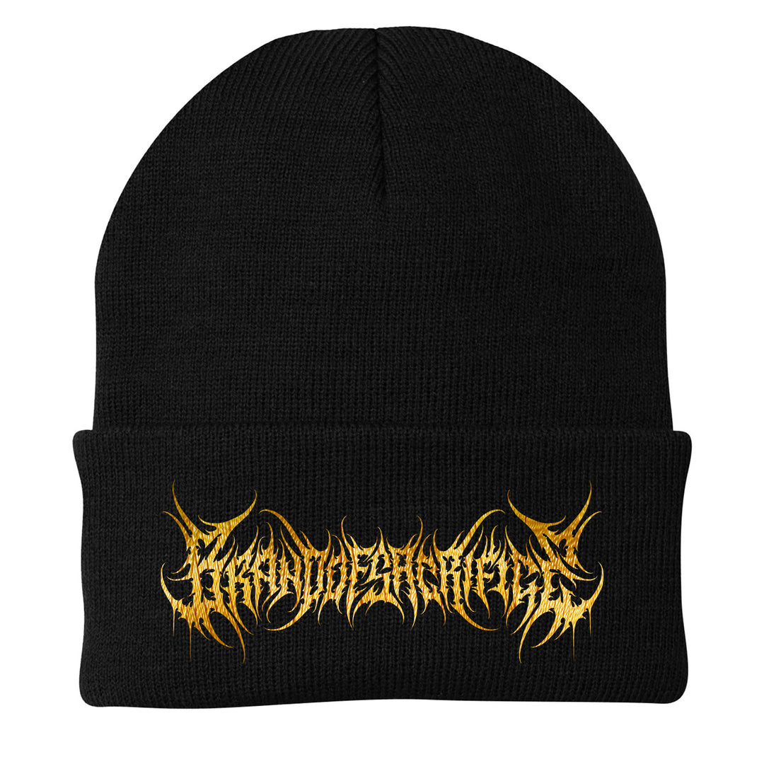 Gold Logo Black Beanie – BRAND OF SACRIFICE